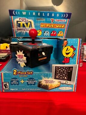 Ms. Pac-Man Wireless Mini Arcade Joystick - Black with Red Stick